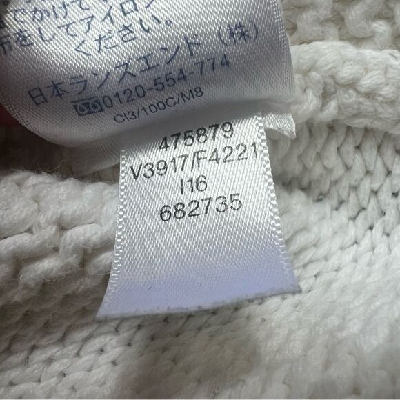Lands End Drifter Cable Knit Wool Sweater Winter White Ivory Size Extra Large - Picture 8 of 9